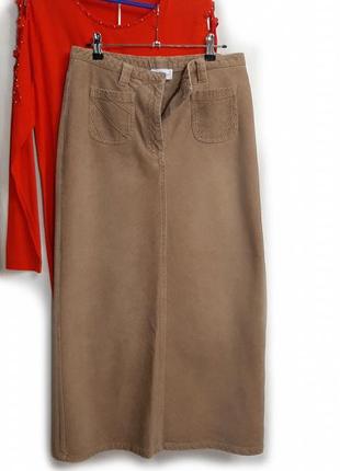 Юбка довга тепла микровельвет  р 38-40 коричнева