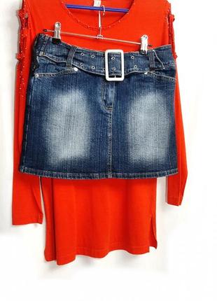 Спидниця джинсова р 38-40 синя коротка стрейч