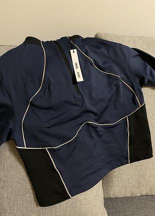 Asos 4505 спортивный топ с длинным рукавом и высокой шеей на флисе со светоотражающим контуром.