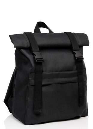 Рюкзак рол sambag rolltop milton чорний тканий