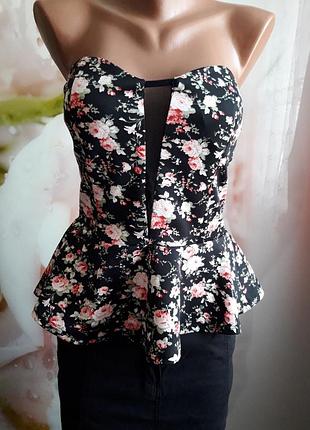 Шикарный топ с баской р-р л