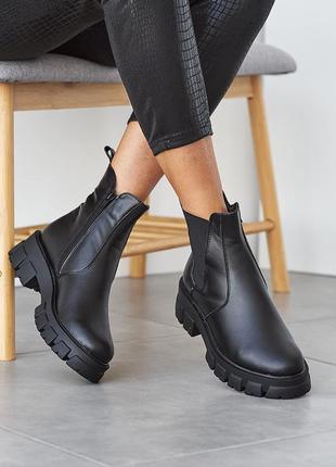 Женские ботинки кожаные зимние черные emirro розміри 37, 38, 39 fv_001992