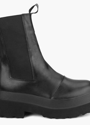Ботинки женские демисезонные чёрные натуральная кожа украина  ave - размер 37 (24,3 см)