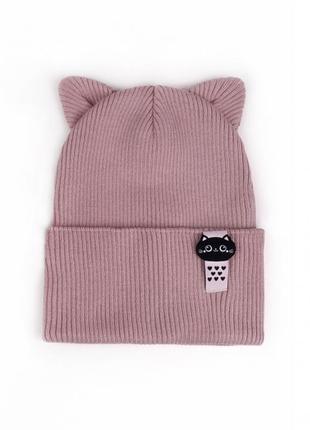 Шапка для дівчинки демі з вушками