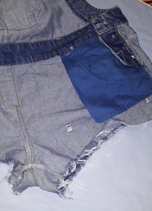 Шорты джинсовые женские размер 48 / 14 l короткие комбинезон6 фото