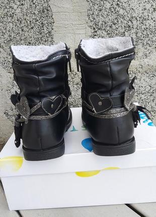 Дитячі шкіряні чоботи фірми  walkright 26 розмір, демісезонне взуття,чорні чобітки7 фото