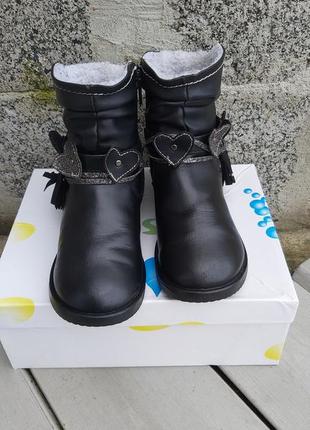 Дитячі шкіряні чоботи фірми  walkright 26 розмір, демісезонне взуття,чорні чобітки3 фото