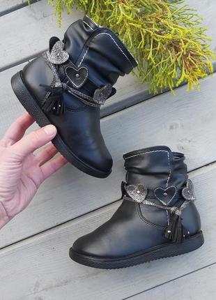 Дитячі шкіряні чоботи фірми  walkright 26 розмір, демісезонне взуття,чорні чобітки2 фото