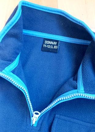 В наявності фирменная флиска donnay / синяя флисовая кофта / теплая флиска с карманом на груди  /  кофта / толстовка /6 фото