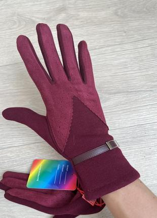 Перчатки женские марсала
