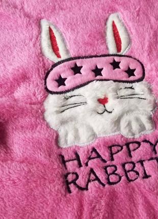 Розпродаж піжама утеплена рожева "happy rabbit"4 фото