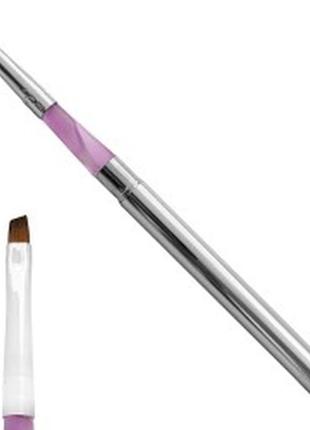 Скошенная кисть для геля с металлической ручкой №4