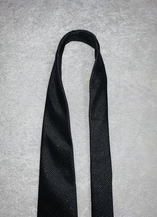 Неймовірна чорна шовкова краватка x-plizit з блискучими нитками3 фото
