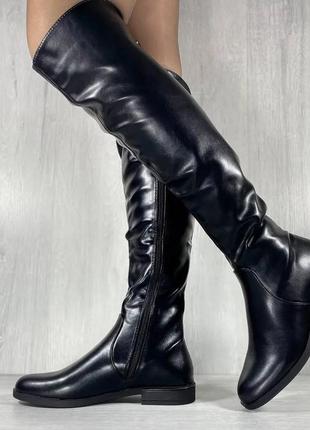 Жіночі демісезонні чоботи еко-шкіра на флісі, 37 р-23,5 см