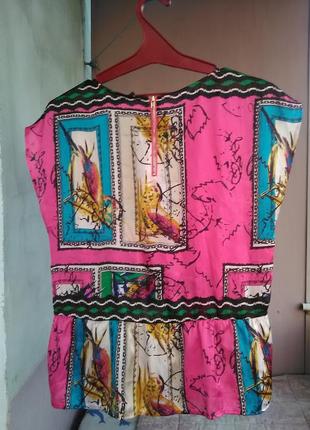 Красивая шёлковая блузка wanko с баской2 фото