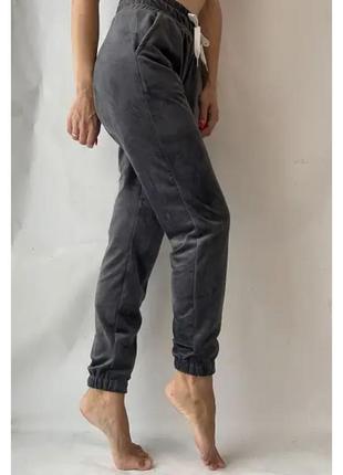Теплые спортивные штаны, велюровые джогеры на меху5 фото