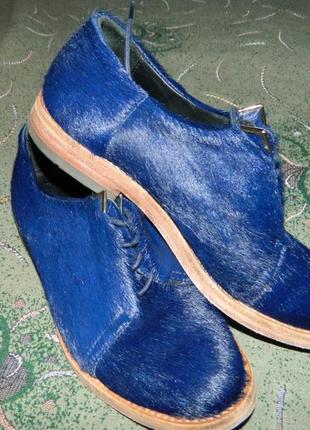 Туфли кожаные мех натуральный размер-37 стелька-23см2 фото
