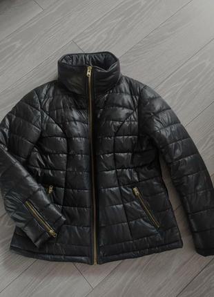 Куртка стёганая дутая под кожу3 фото
