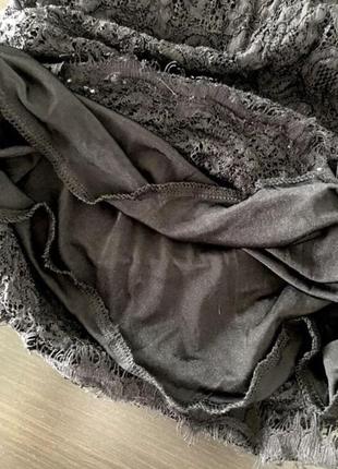 Платье черное кружевное мини6 фото