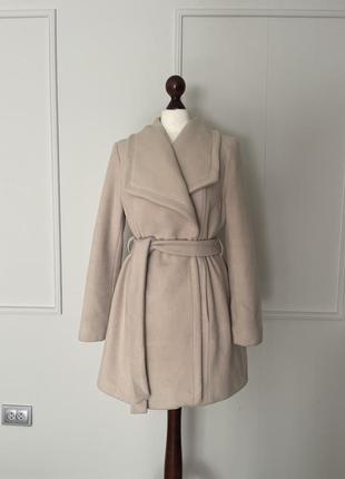 Двубортное теплое  пальто кашемир шерсть бренд michael kors3 фото