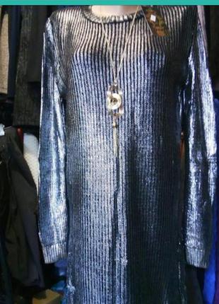 Вязаное платье с напылением турция4 фото