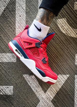 Мужские высокие кожаные кроссовки nike air jordan 4 retro "se fiba" #найк1 фото