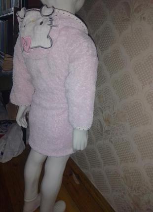 Теплий махровий дитячій халат з кітті розпродаж1 фото