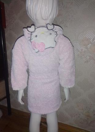 Теплий махровий дитячій халат з кітті розпродаж7 фото