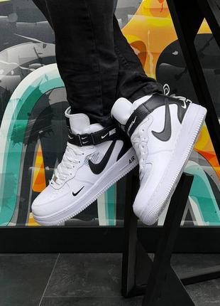 Кросівки чоловічі білі найк аір форс nike air force utility high, мужские кроссовки белые найк форс