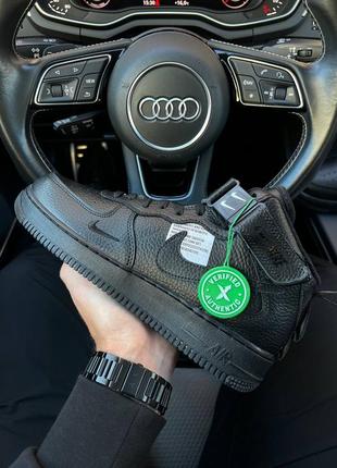 Чоловічі кросівки найк аір форс чорні високі Centre nike air force utility high black, мужские кроссовки найк форс чёрные