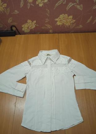 Стрейчева святкова рубашка для дівчинки 128, на вік 8 років2 фото