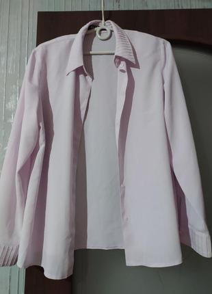 Легка шифонова блуза бузкового кольору clarina