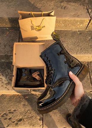 Зимові жіночі черевики dr. martens, женские зимние ботинки доктор мартинс