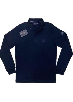 Поло чоловіче з довгим рукавом paul & shark interlock ps-5061nv 3xl