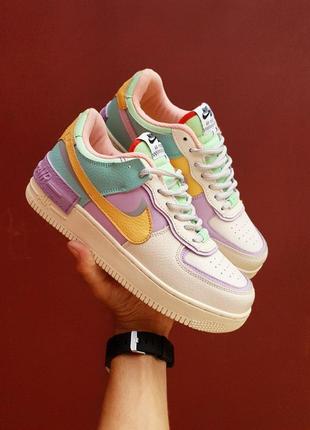 Кросівки nike air force 1 shadow white purple yellow8 фото