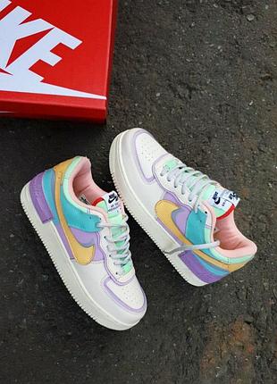 Кросівки nike air force 1 shadow white purple yellow6 фото