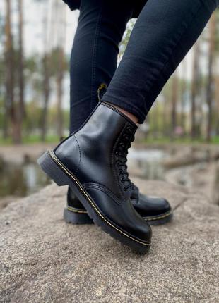 Зимові жіночі черевики dr. martens, женские зимние ботинки доктор мартинс