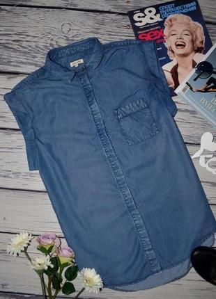 S\8 фирменная женская джинсовая летняя блуза рубашка безрукавка river island америка2 фото