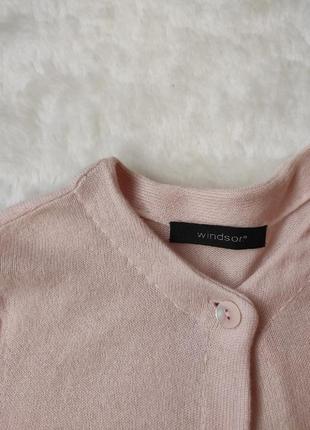 Розовый белый натуральный свитер кардиган накидка с пуговицой натуральный кашемир шерсть windsor7 фото