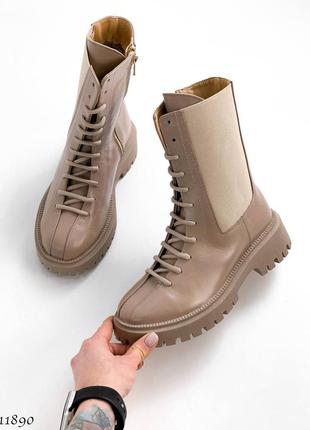 Черевики чоботи зима натуральна шкіра візон