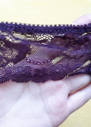 Сексуальні фіолетові трусики стрінги з мереживом ззаду р. с-му/s-m/8-10/36-38/44-46 so fabulous4 фото