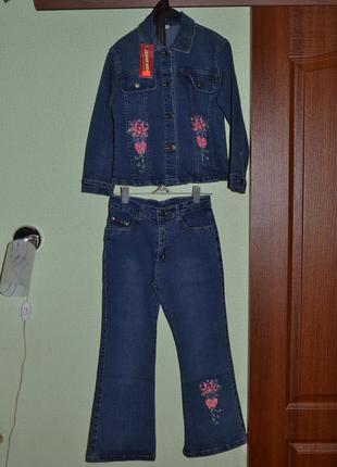 Джинсовый костюм на девочку р.1401 фото