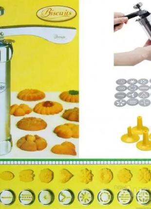 Кондитерский шприц-пресс для печенья biscuits, 10 насадок1 фото