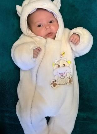 Шикарний демісезонний комбінезон з вушками