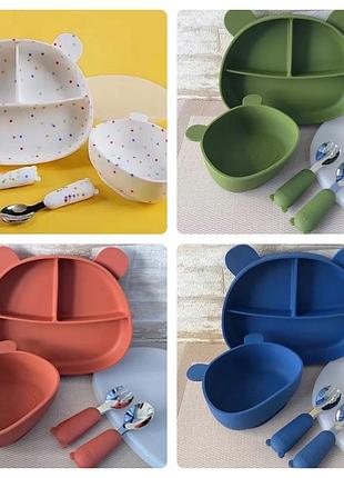 Набор классной силиконовой посуды для деток