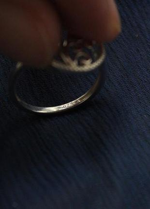 Серебро 925, бриллиант нежное колечко цветок с эмалью5 фото