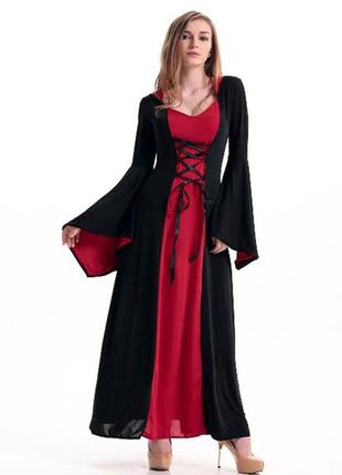 Карнавальный, костюм на хеллоуин готический, вампирша, ведьма, колдунья