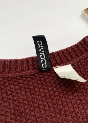 Кофта, свитер, джемпер, вязанный, бордовый, бордо, h&m3 фото