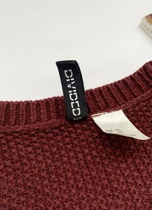 Кофта, свитер, джемпер, вязанный, бордовый, бордо, h&m 3