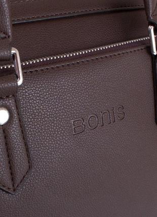 Сумка повсякденна bonis чоловіча сумка з якісного шкірозамінника з кишенею для ноутбука з діагоналлю6 фото